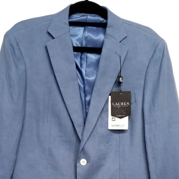Lauren Ralph Lauren Men's Linen Sport Coat, Jacket, Blazer Lite Blue Size 40R - Picture 13 of 17